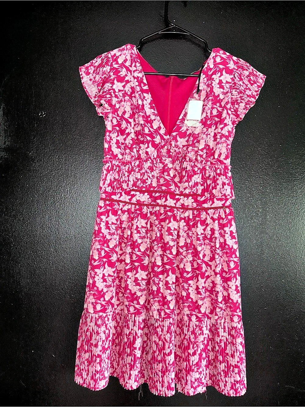 Guess Floral Mini Dress in Pink & White Size Large NWT